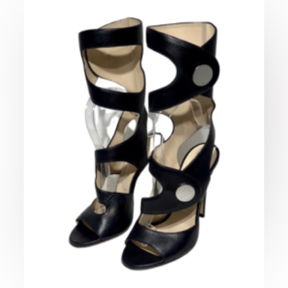 Versace Black Leather Ankle Cuff size 36 or 5.5
